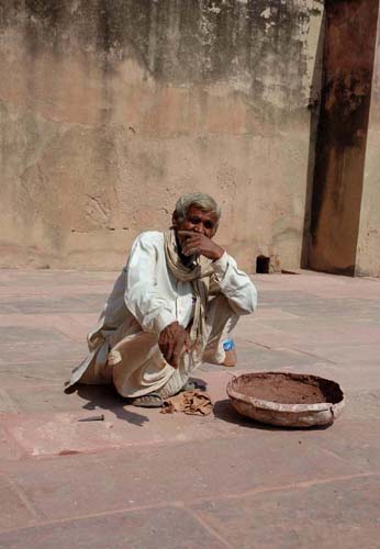 Worker at Fatehpur Sikri